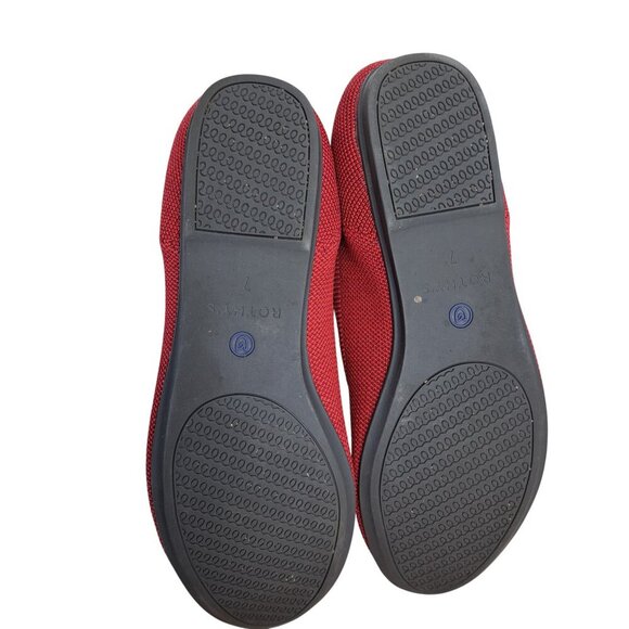 Rothys The Loafer Round Toe Ballet Flat Size 7 Red Slip On  display picture 1